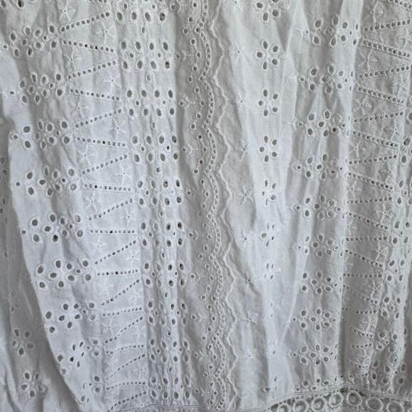 J. Crew Mini Eyelet Dress White Tiered Skirt Sz 14 - Picture 2 of 6